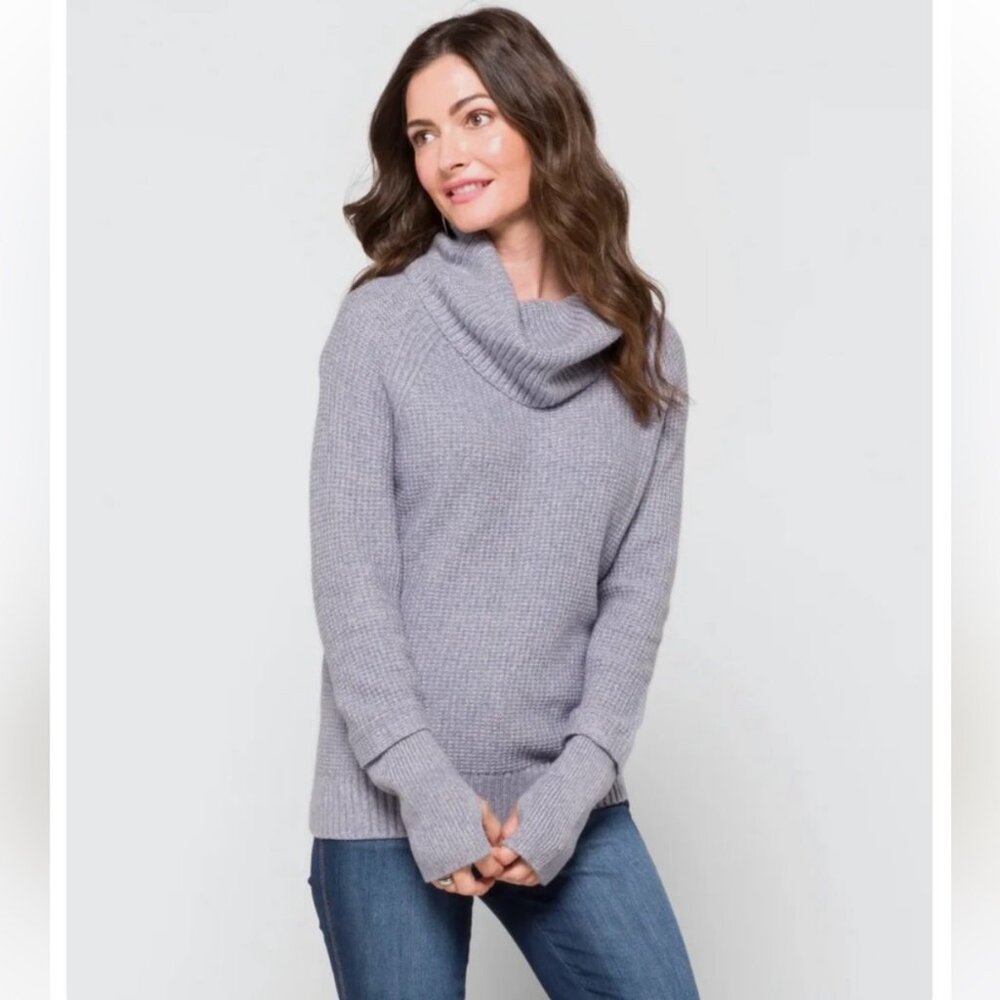 Market & Spruce Sharon Cowl Neck Sweater in Gray Size L